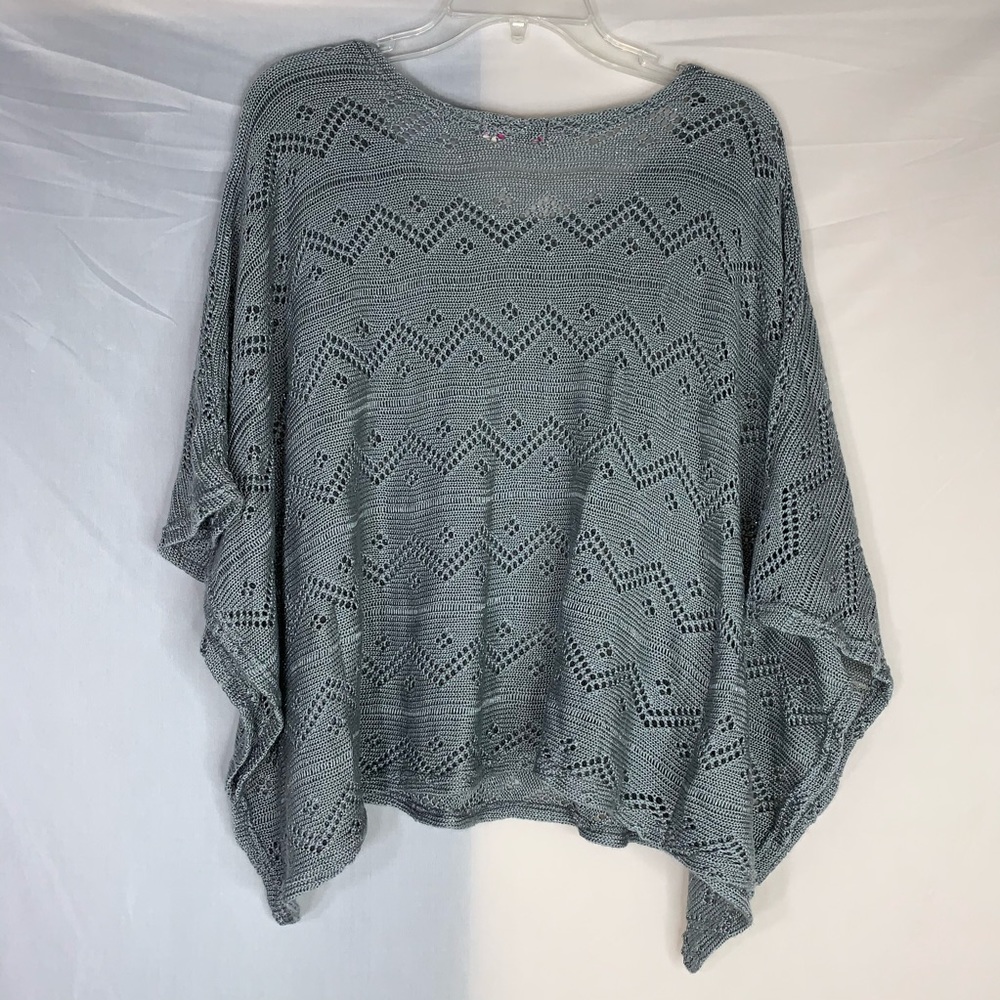 Fresh Produce Gray Silver Poncho Style Batwing